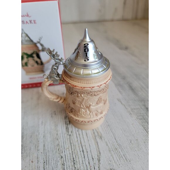 Hallmark beer stein reindeer ornament Xmas miniature unique - Picture 4 of 6